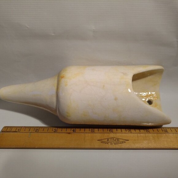 Vintage Ceramic Vessel with Hole & Cone Bottom Crazing UNKNOWN OBJECT - Picture 3 of 12